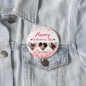 3枚の写真ハートコラージュvalentaryカップル 缶バッジ (インサイチュ)