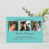 3枚の写真バー卒業発表 招待状 (スタンド正面)