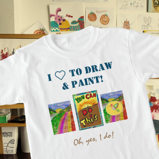 3枚の写真パネルとテキストテンプレートをカスタマイズする Tシャツ