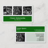 3枚の写真プラス1 -深いグラスグリーン 名刺 (正面/裏面)