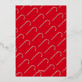 3枚の写真ベビー第1回クリスマスファミリーキャンディカード 箔招待状 (裏面)