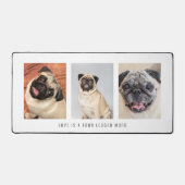 3枚の写真ペット犬の愛は4つの足の単語の白である デスクマット (正面)