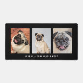 3枚の写真ペット犬の愛は4本足の単語ブラック デスクマット (正面)