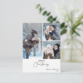 3枚の写真ミニマルモダン主義のメリークリスマス ポストカード (スタンド正面)