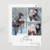3枚の写真ミニマルモダン主義のメリークリスマス ポストカード (正面/裏面)