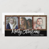 3枚の写真メリークリスマス シーズンカード (正面/裏面)