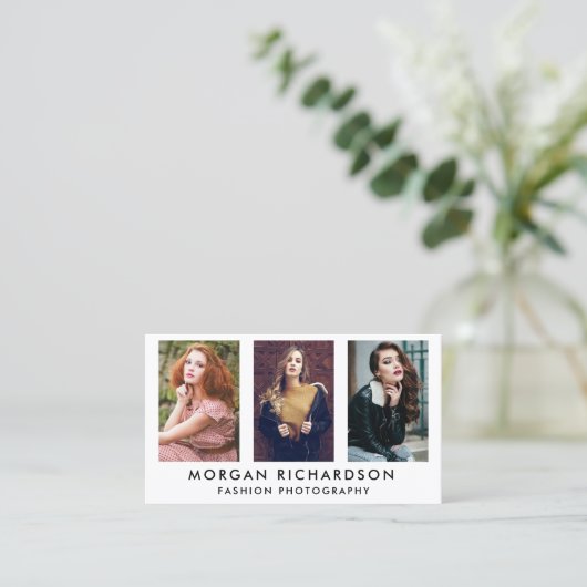 3枚の写真モダン家の写真 名刺 (スタンド正面)