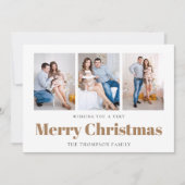 3枚の写真モダン家族ニュースレターChristmas シーズンカード (正面)