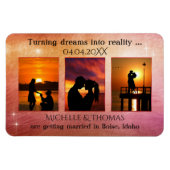 3枚の写真ロマンカラフルチック日付磁石を保存 マグネット (横)