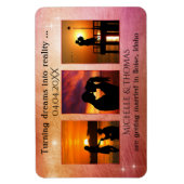 3枚の写真ロマンカラフルチック日付磁石を保存 マグネット (縦)