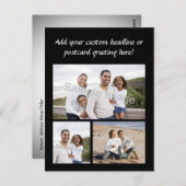 3枚の写真付きコラージュカスタムはがき ポストカード (正面/裏面)