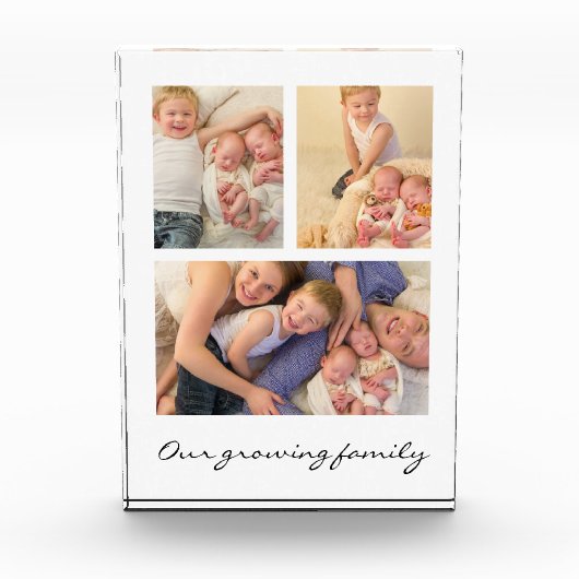 3枚の写真作成ファミリ写真 フォトブロック (正面)