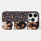 3枚の写真入りパープルゴールドヒョウ柄 Case-Mate iPhoneケース (裏面 (横))