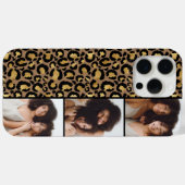 3枚の写真入りブラウンゴールドヒョウ柄 Case-Mate iPhoneケース (裏面 (横))