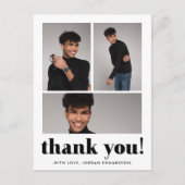 3枚の写真卒業ありがとうポストカード ポストカード (正面)