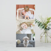 3枚の写真垂直カスタムクリスマスグリーティング (スタンド正面)