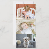 3枚の写真垂直カスタムクリスマスグリーティング (正面)