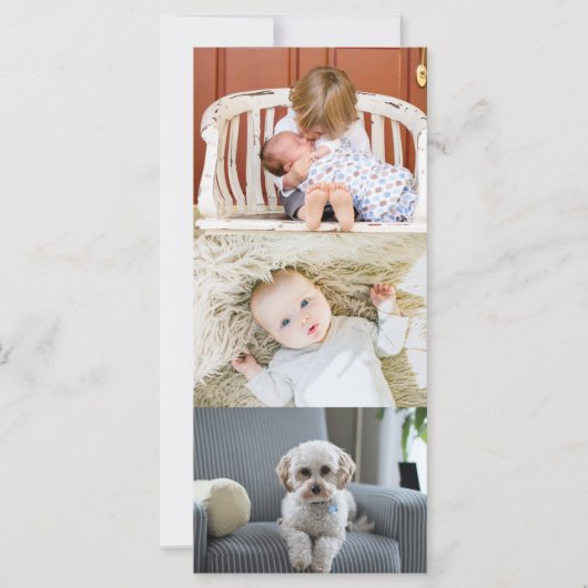 3枚の写真垂直カスタムクリスマスグリーティング (正面)