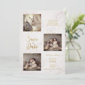 3枚の写真婚約アナウンスフェイク大理石 (スタンド正面)