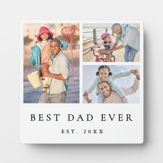 3枚の写真最高のパパEver フォトプラーク (正面)