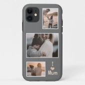 3枚の写真母の日の灰色のiPhoneケース Case-Mate iPhoneケース (裏面)
