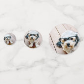 3枚の写真白黒パターンハッピーバースデーパーティー コンフェッティ (正面)