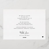 3枚の写真結婚金ゴールドフォイルエレガントカード 箔招待状 (裏面)