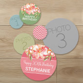 3枚の写真絵を描花ハッピーバースデーパーティー コンフェッティ