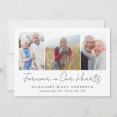 3枚の写真葬式悔やみや弔慰サンキューカード サンキューカード (正面)