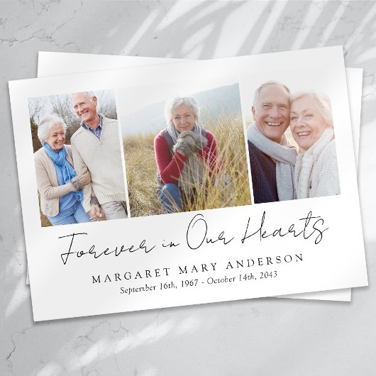 3枚の写真葬式悔やみや弔慰サンキューカード サンキューカード