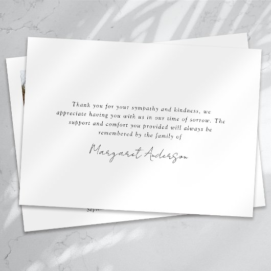 3枚の写真葬式悔やみや弔慰サンキューカード サンキューカード