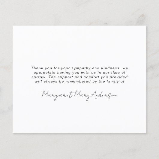 3枚の写真葬式悔やみや弔慰サンキューカード チラシ (裏面)