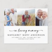 3枚の写真葬式悔やみや弔慰サンキューカード チラシ (正面)