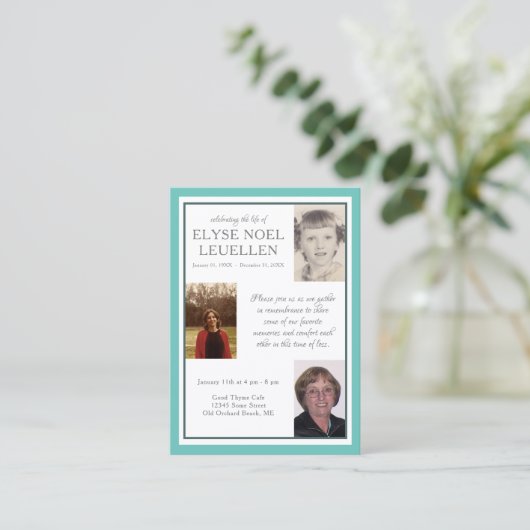 3枚の写真記念カード 名刺 (スタンド正面)