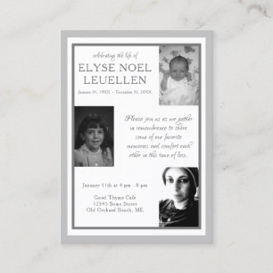 3枚の写真記念カード 名刺