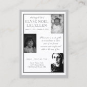 3枚の写真記念カード 名刺 (正面)