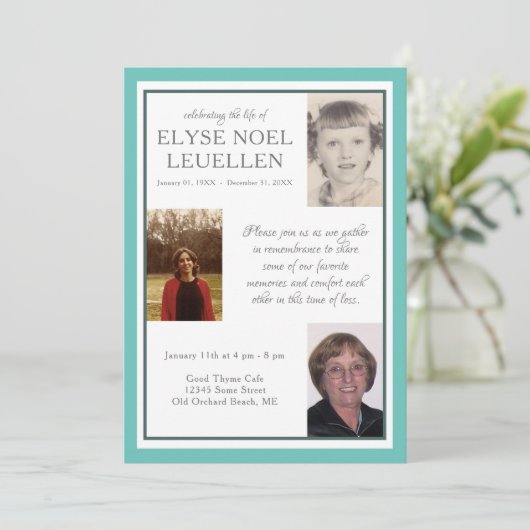 3枚の写真記念カード 招待状 (スタンド正面)