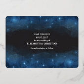 3枚の写真銀河系オーバーレイ日付フォイルInvを保存 箔招待状 (裏面)