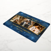 3枚の写真銀河系オーバーレイ日付フォイルInvを保存 箔招待状 (回転した状態)