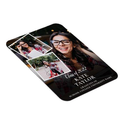 3枚の写真集の卒モダン業発表 マグネット (右側)