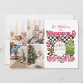 3枚の写真 チェッカーボード柄のMerry & Bright クリスマス (正面)