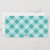 3枚の写真 – ティール(緑がかった色)書道プレイドシーズングリーティング シーズンカード (裏面)