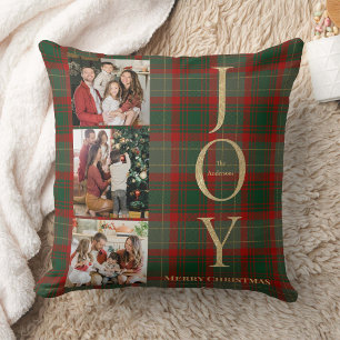 3枚の写真 バッファロー プリントのクリスマス クッション