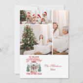 3枚の写真 ピンクのくるみ割り人形 クリスマスのウィンダーランド スノーグローブ シーズンカード (正面)