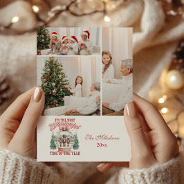 3枚の写真 ピンクのくるみ割り人形 クリスマスのウィンダーランド スノーグローブ シーズンカード