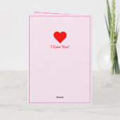 3枚の写真、ピンクのバレンタインデーと恋歌を追加 カード (裏面)