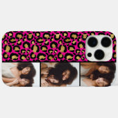 3枚の写真 ホットピンク ヒョウ柄 ゴールド Case-Mate iPhoneケース (裏面 (横))