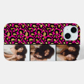 3枚の写真 ホットピンク ヒョウ柄 ゴールド Case-Mate iPhoneケース (裏面 (横))