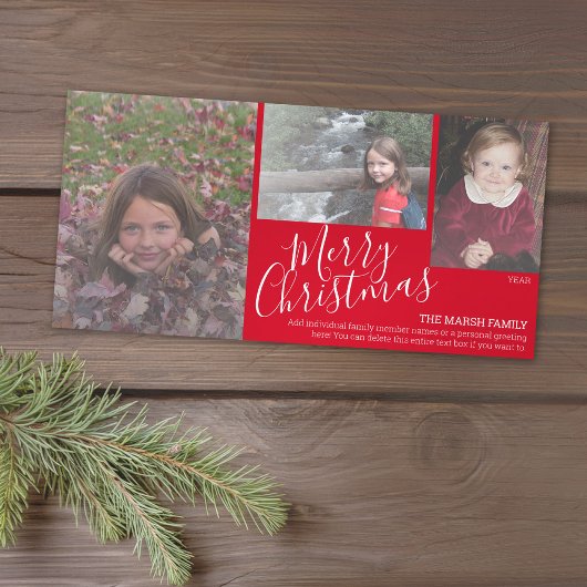 3枚の写真 - メリークリスマス Simply Red シーズンカード