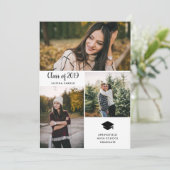 3枚の写真 | モダンなタイポグラフィーの卒業パーティー 招待状 (スタンド正面)